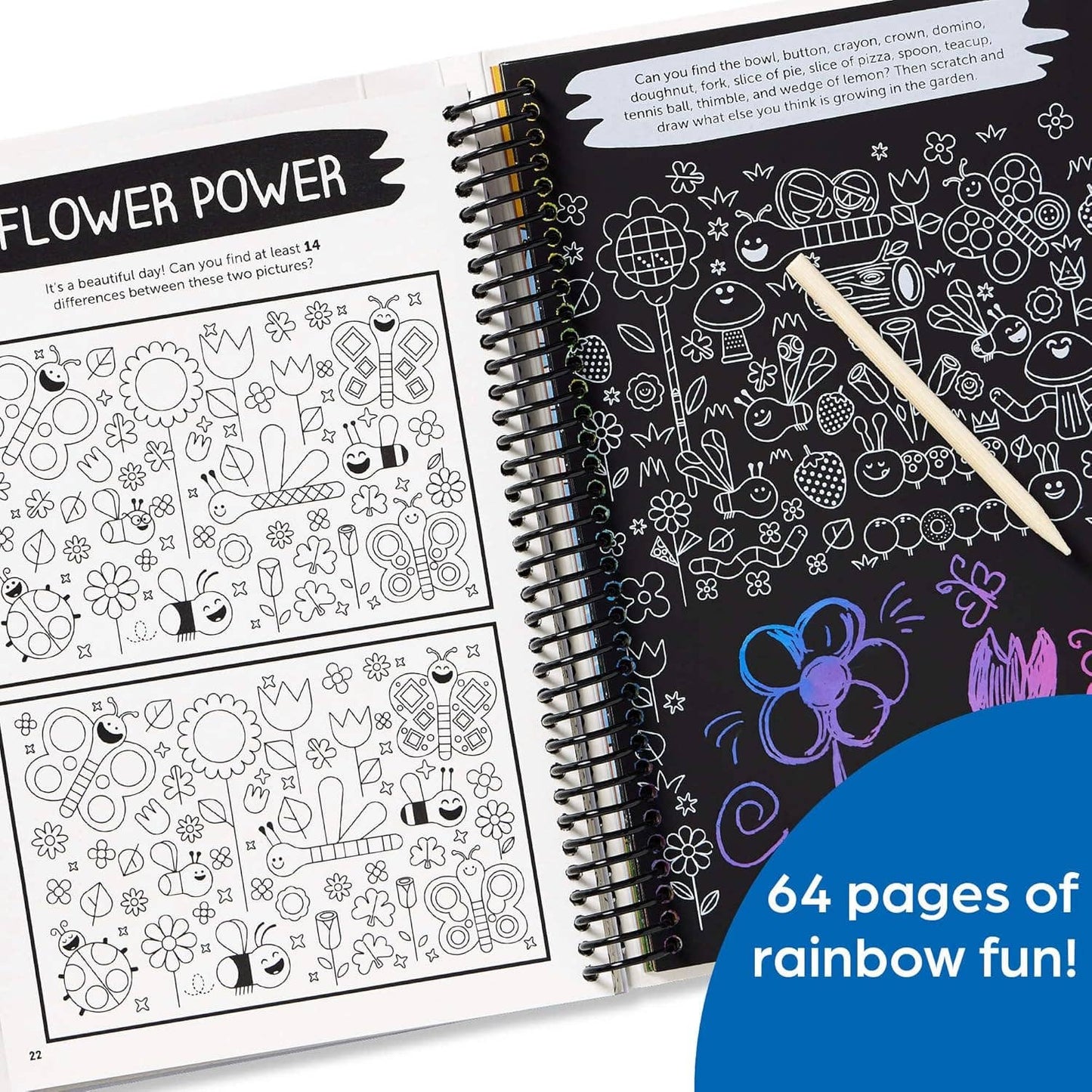 Scratch-Off Hidden Pictures Rainbow Party Puzzles