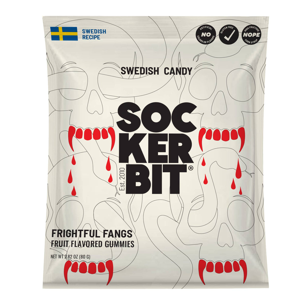Frightful Fangs Swedish Candy Bag 2.8oz Halloween Collection