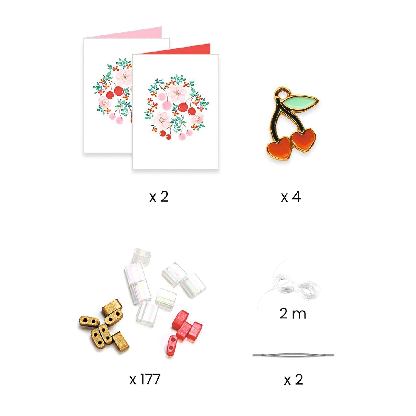 Jewelry Kit: Tila and Cherries Beads