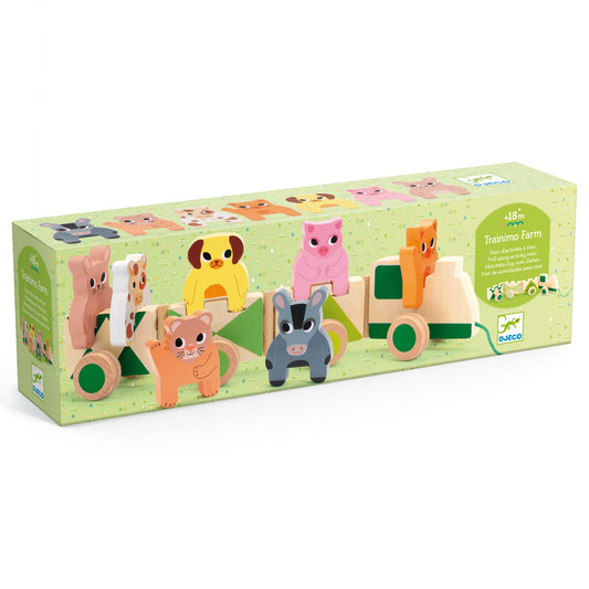 Trainimo Farm Wooden Pull Train