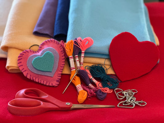 Valentine Felt Heart Key Chains