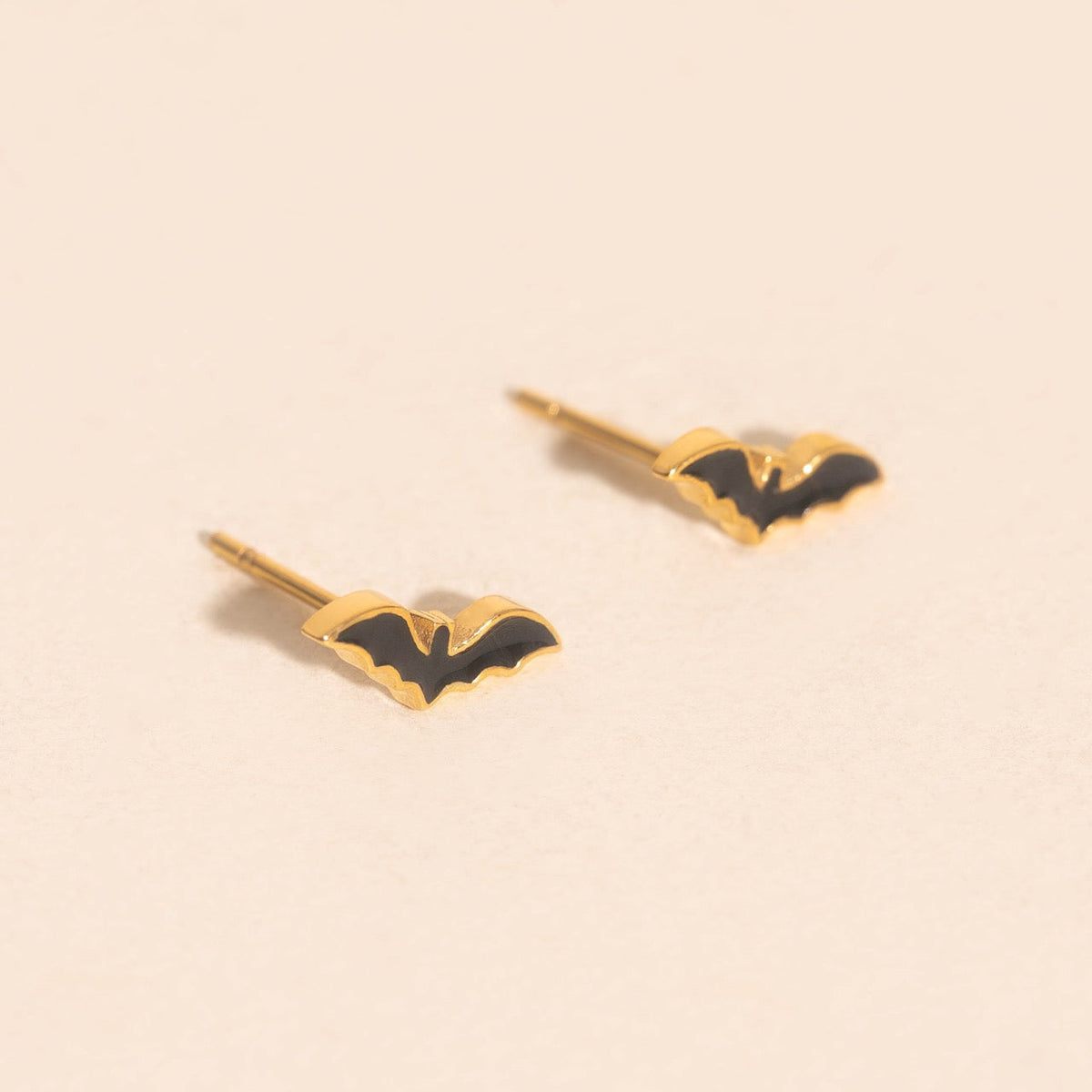 Black Bat Stud Earrings