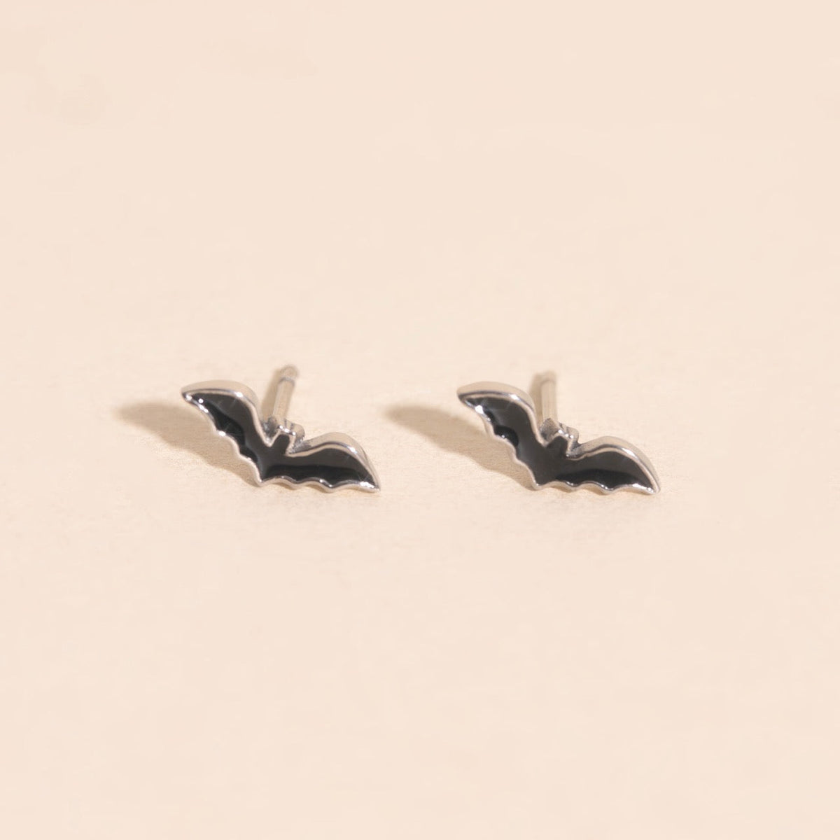 Black Bat Stud Earrings