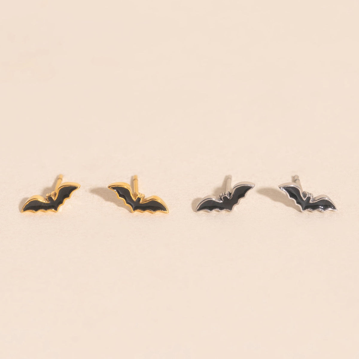 Black Bat Stud Earrings