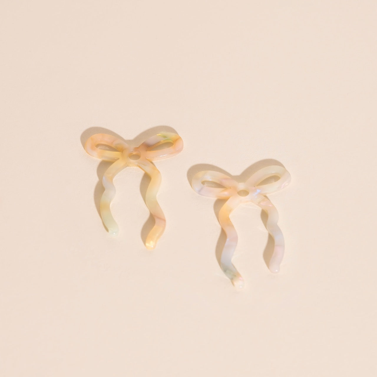 Iridescent Acrylic Bow Hoop Charms