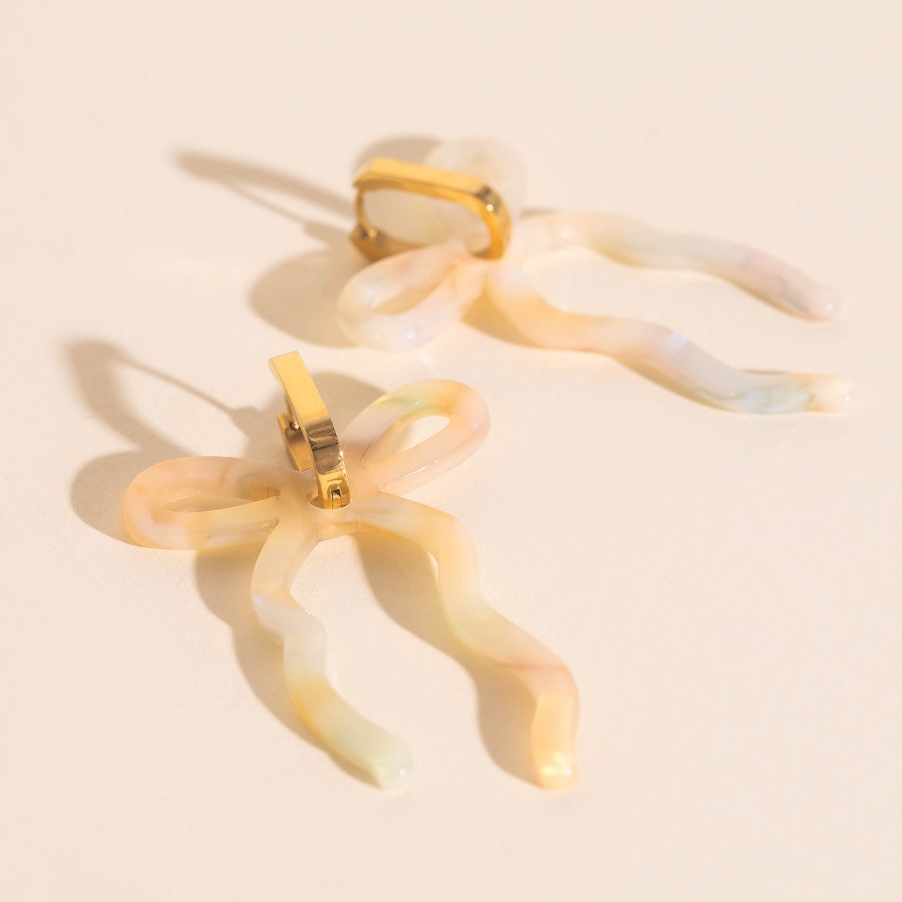 Iridescent Acrylic Bow Hoop Charms