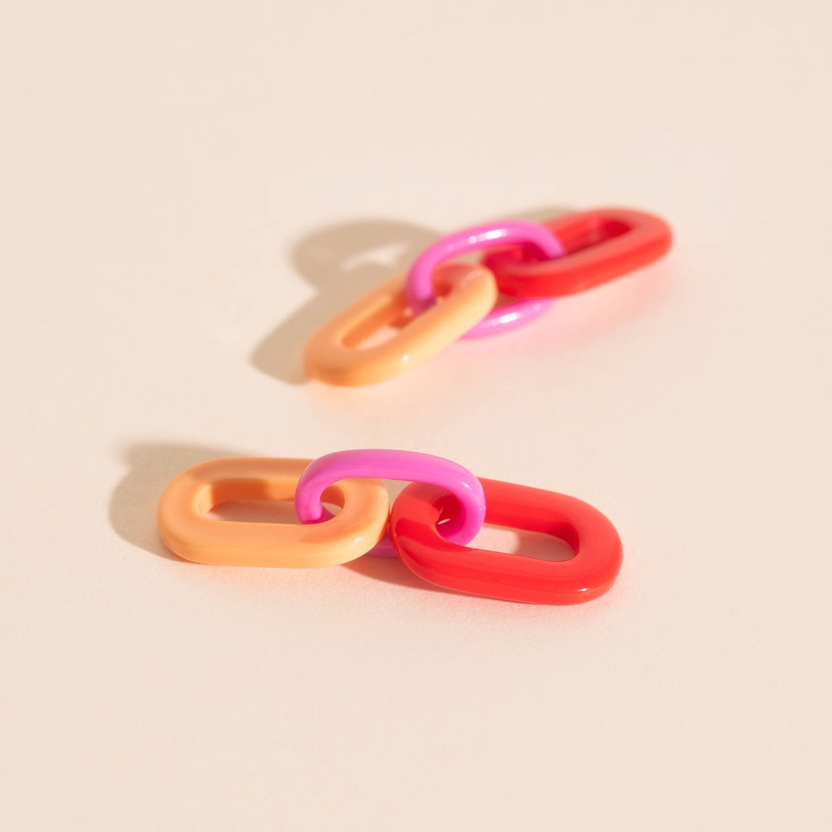Color Block Acrylic Chain Huggie Hoop Charms