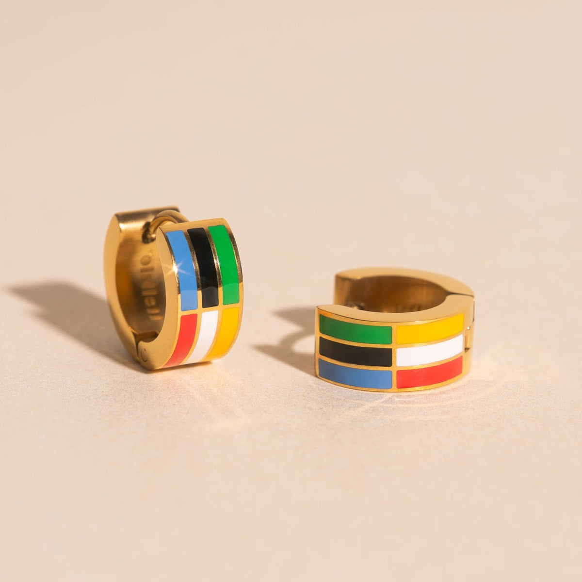 Global Goals Striped Super Chunky Huggie Hoop Earrings