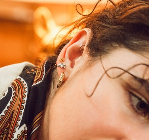 Sparkle Chunky Rounded Huggie Hoop Earrings