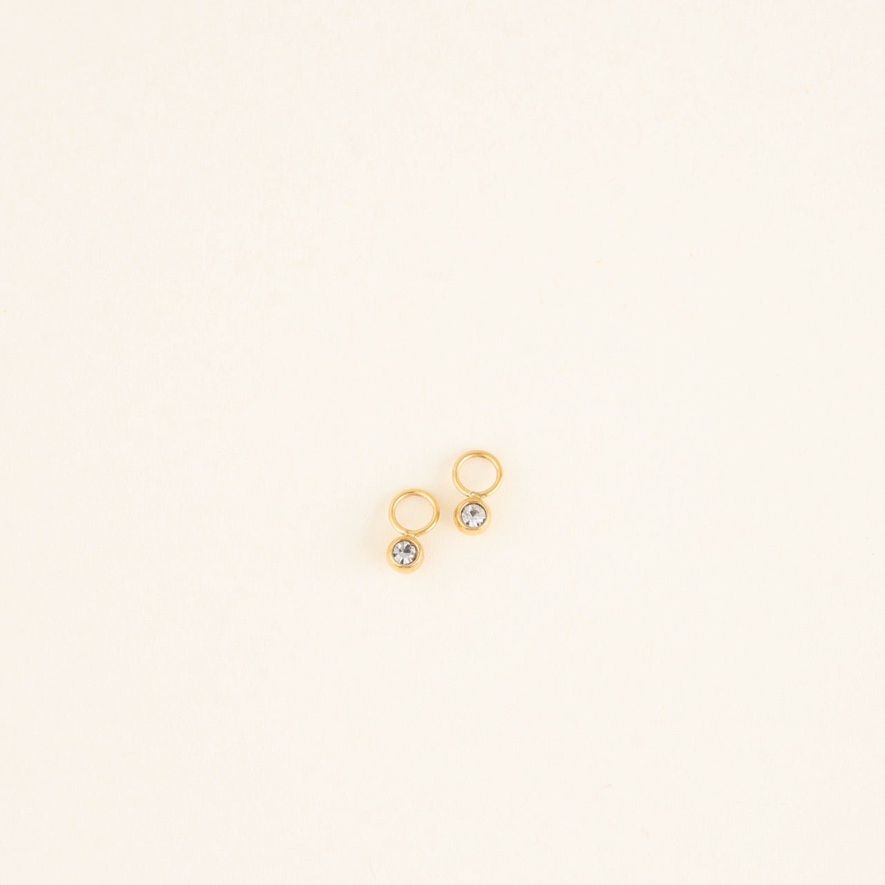 Round Crystal Huggie Hoop Charms