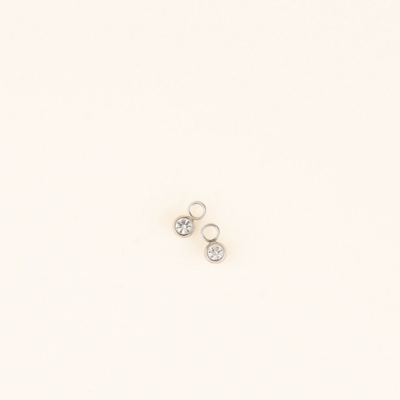 Round Crystal Huggie Hoop Charms