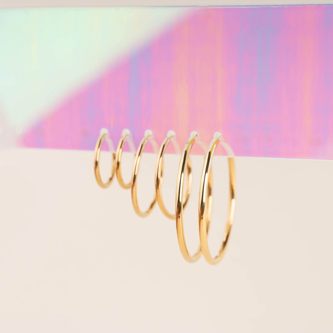 Circle Rounded Huggie Hoop Earrings