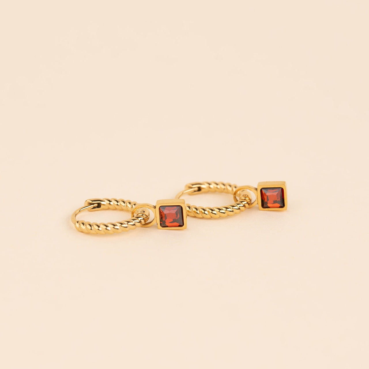 July Birthstone Huggie Hoop Charms