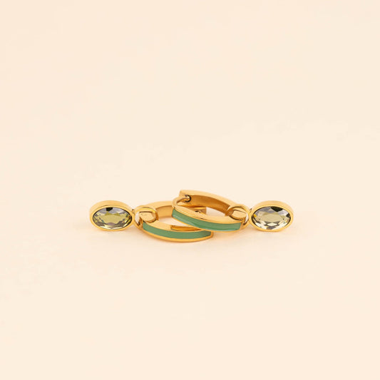 August Birthstone Huggie Hoop Charms