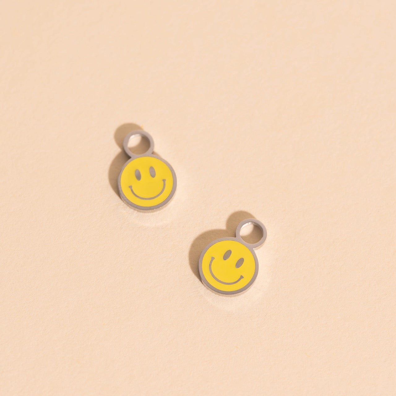 Smiley Huggie Hoop Charms