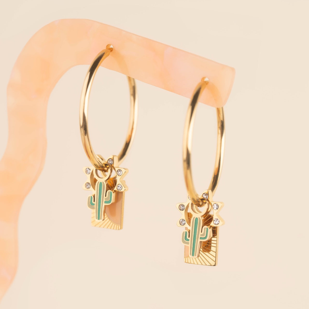 Cactus Huggie Hoop Charms