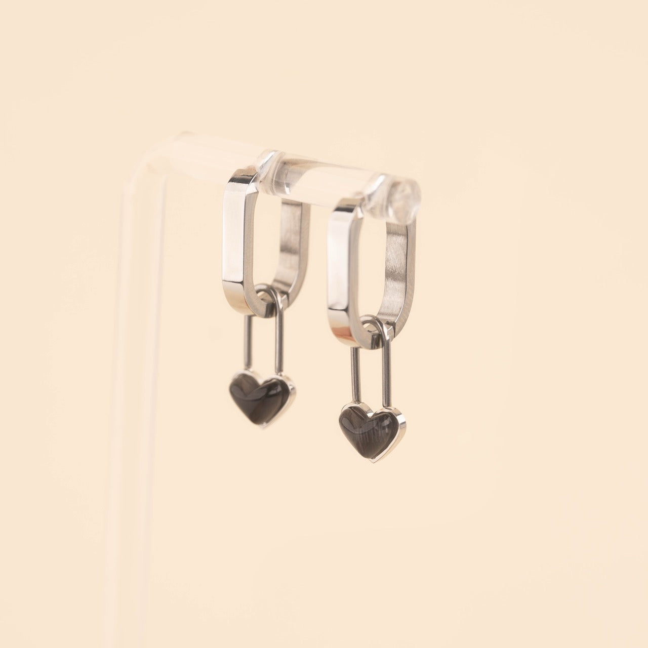 Paperclip Heart Huggie Hoop Charms