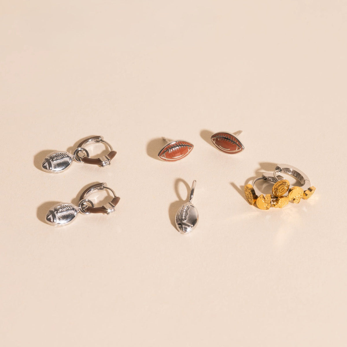Football Stud Earrings