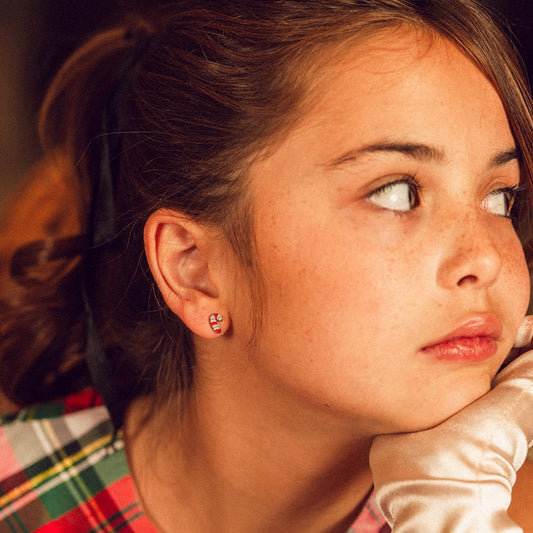 Candy Cane Stud Earrings