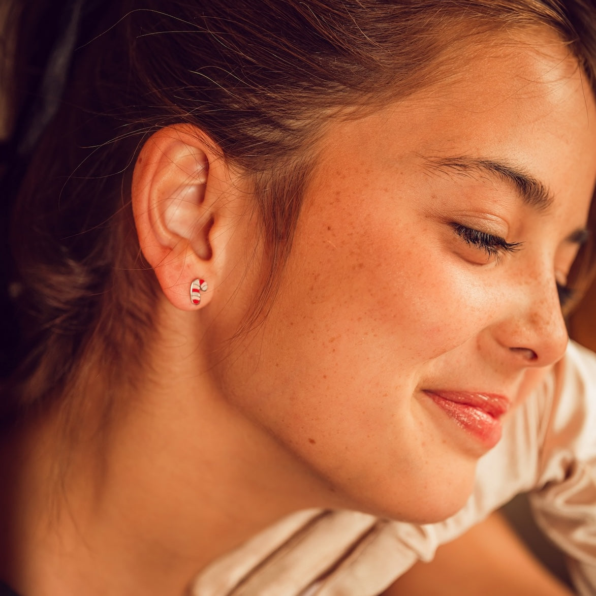 Candy Cane Stud Earrings