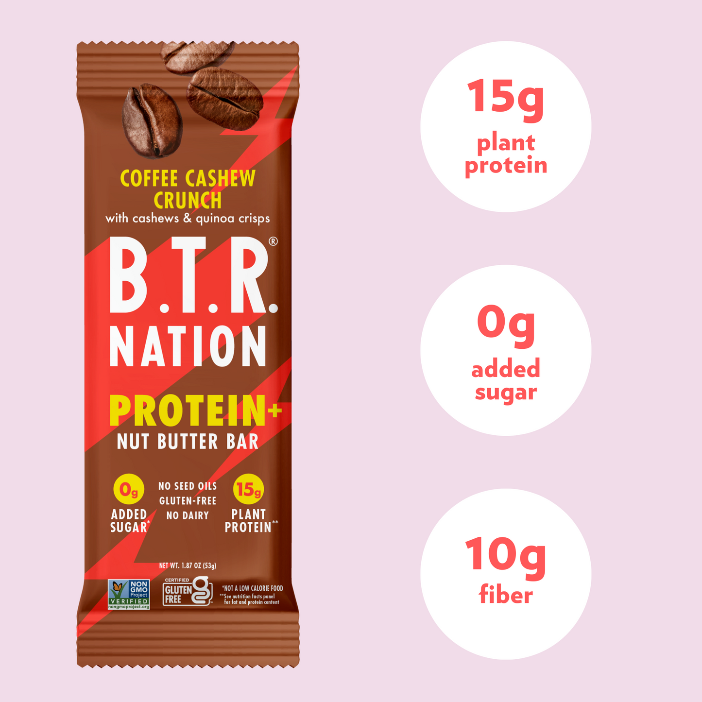 High Protein Coffee Cashew Crunch PROTEIN+ Bar (12 Count)