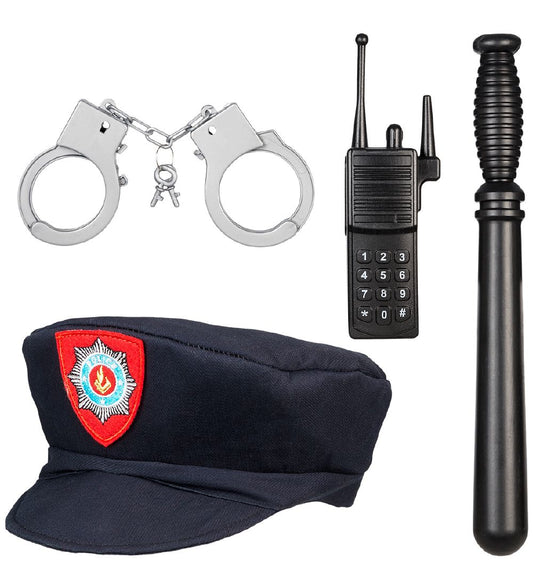 Policeman Costume Set for Children – Includes Accessories for Role-Play & Entertainment - sz 4-7 yrs