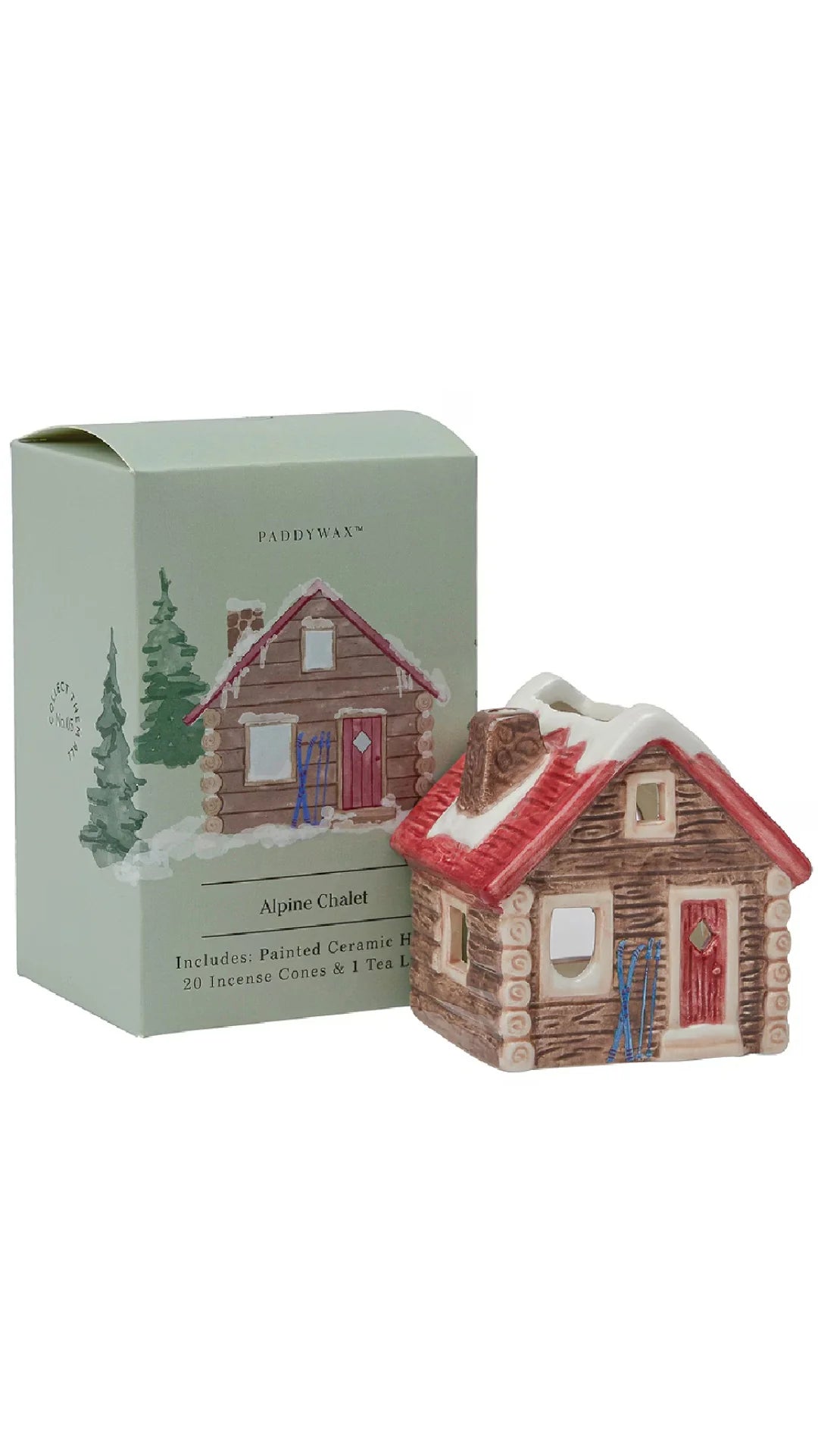Alpine Chalet Incense & Tea Light Holder Ceramic House