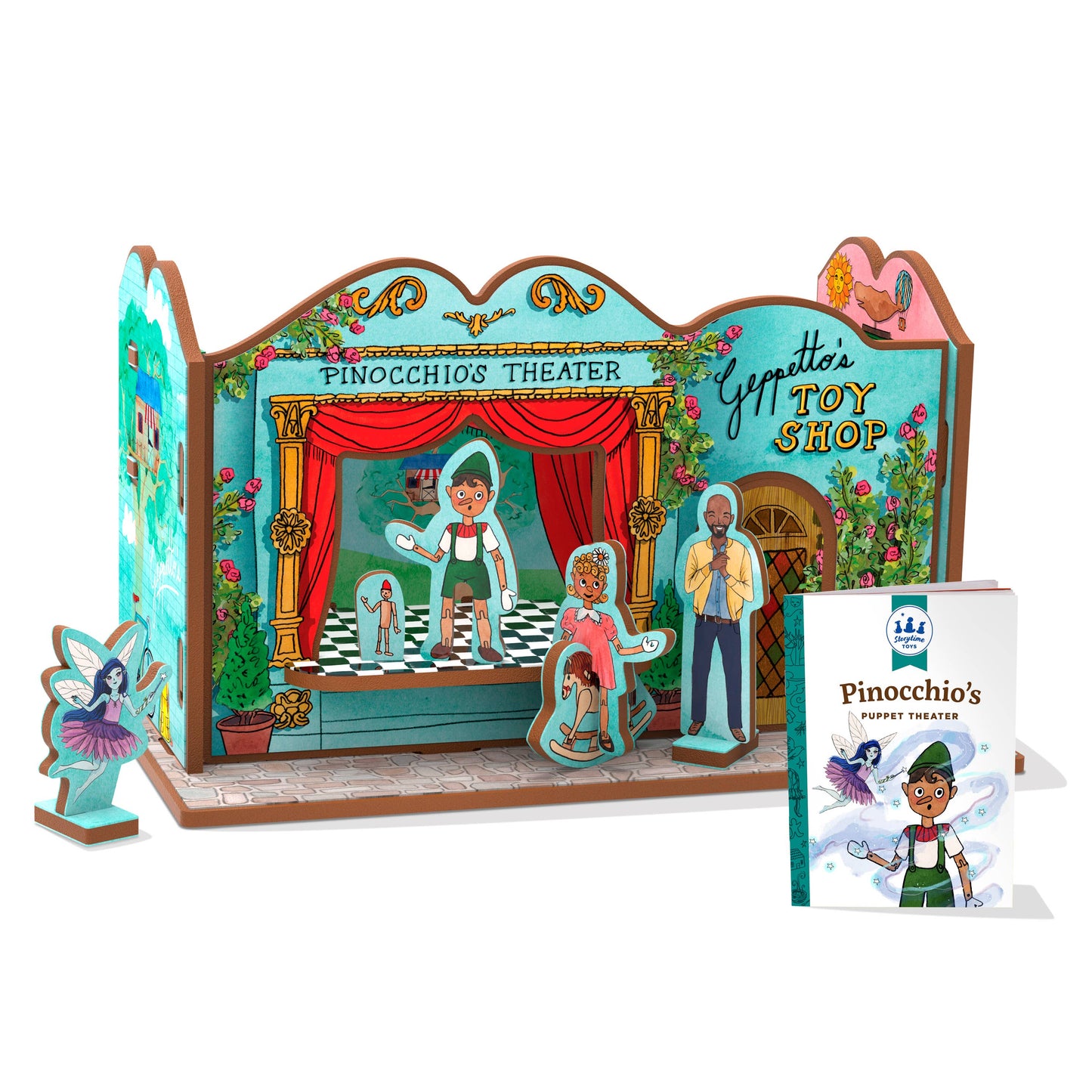 Pinnochio's Puppet Theater Book and Playset - Margot's Mercantile