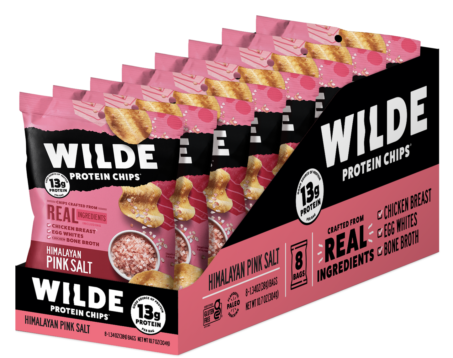 Wilde Pink Himalayan Sea Salt Protein Chips 1.34oz (8ct)