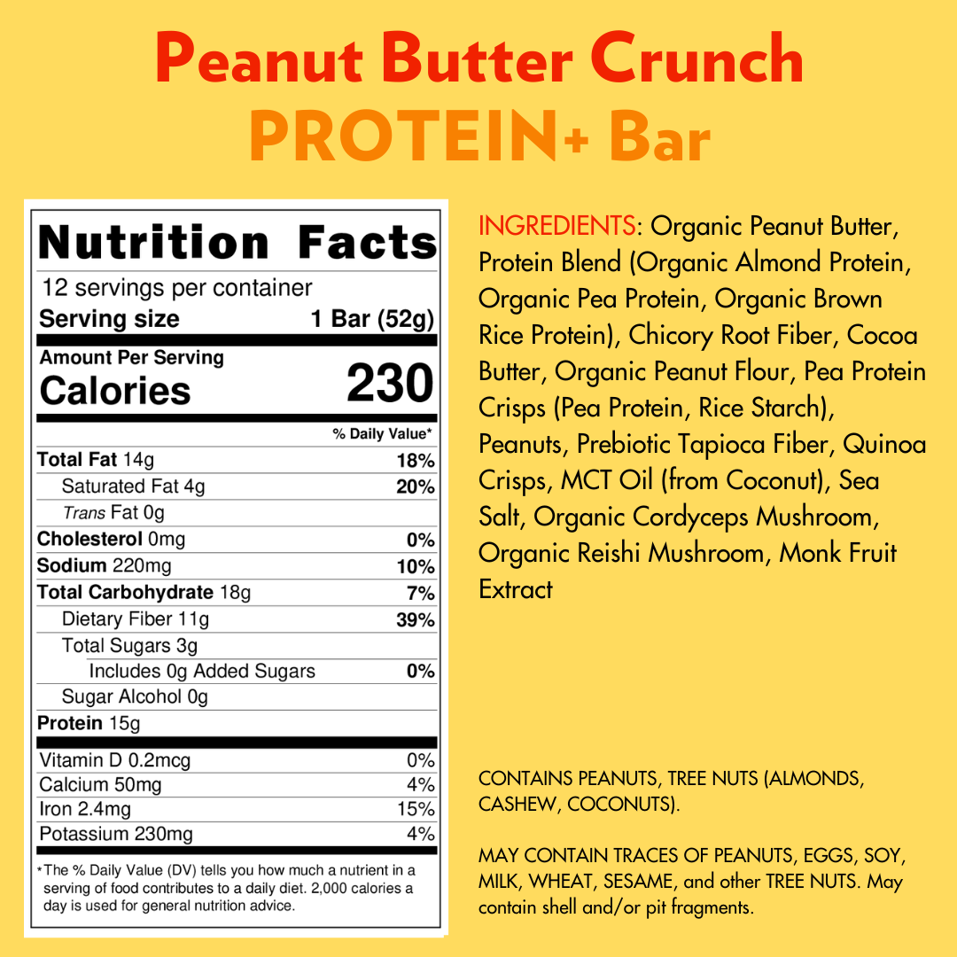 Peanut Butter Crunch PROTEIN+ Superfood Bar - Margot's Mercantile
