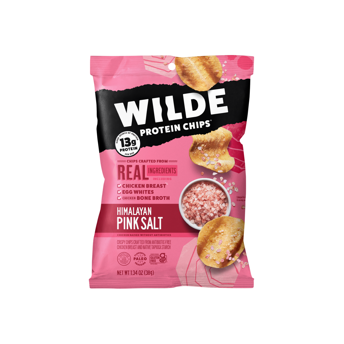Wilde Pink Himalayan Sea Salt Protein Chips 1.34oz (8ct)