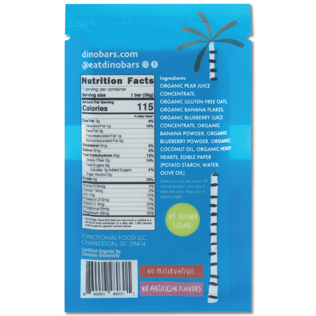 DINO BARS Blueberry Bar | Single Unit - Margot's Mercantile