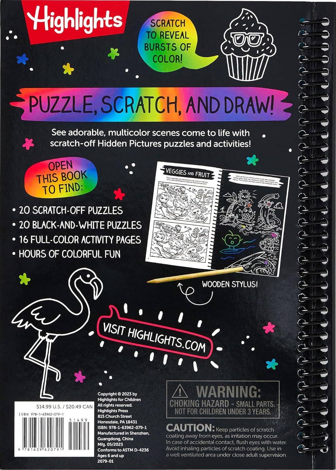 Scratch-Off Hidden Pictures Rainbow Party Puzzles