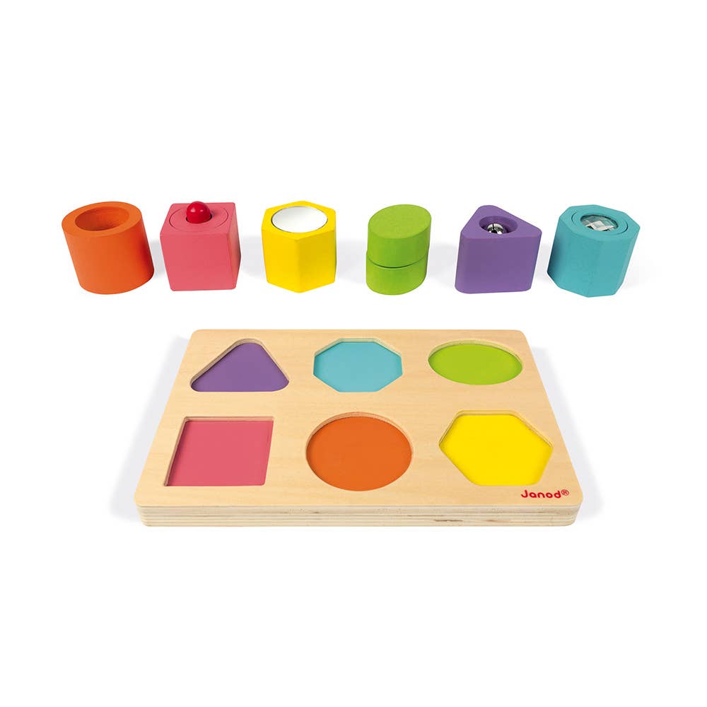 Wood Shapes & Sounds | 6 Block Puzzle | 12 Months+