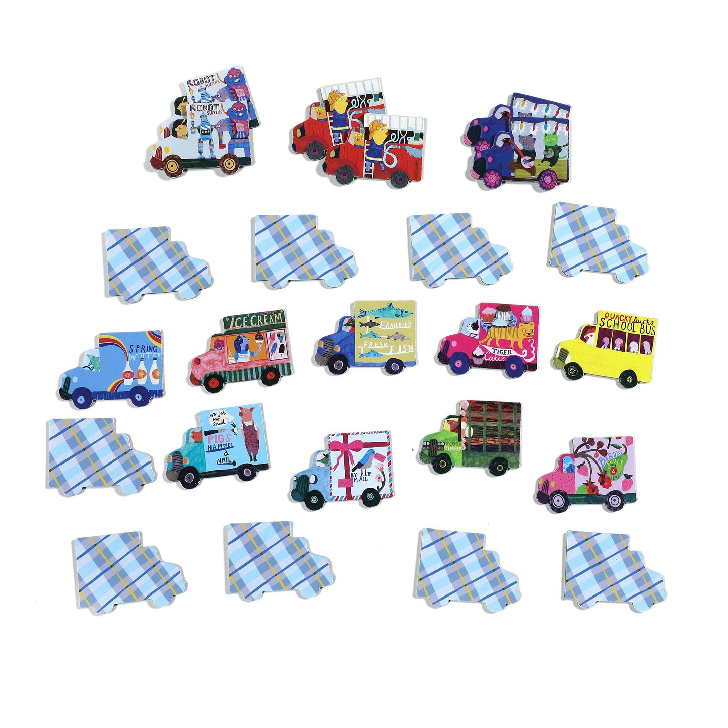 Trucks & a Bus Little Memory & Matching Game