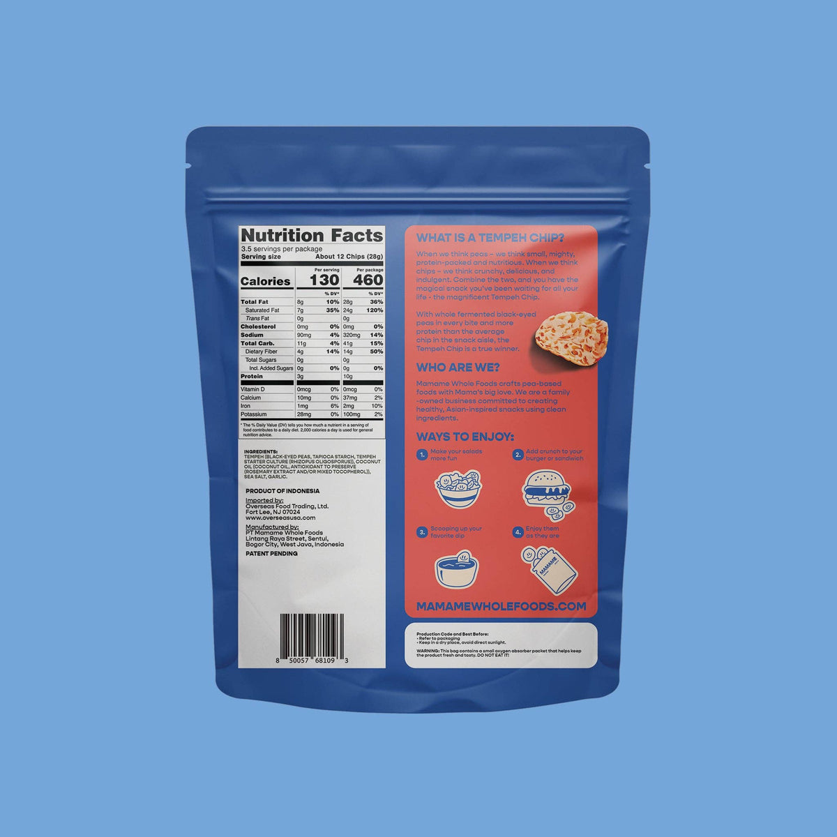Tempeh Chips Sea Salt - 3.5oz Pouch
