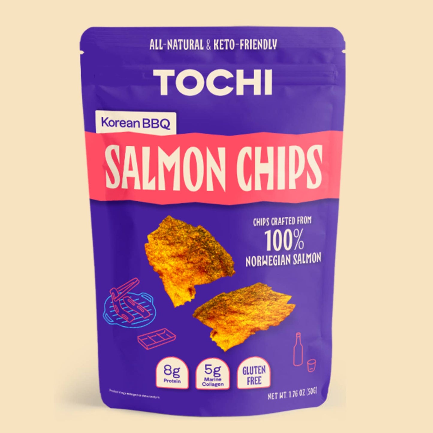Salmon Chips Korean BBQ  50g - Margot's Mercantile
