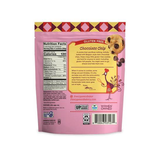 GLUTEN FREE Chocolate Chip Cookies, 5oz Bags - Margot's Mercantile