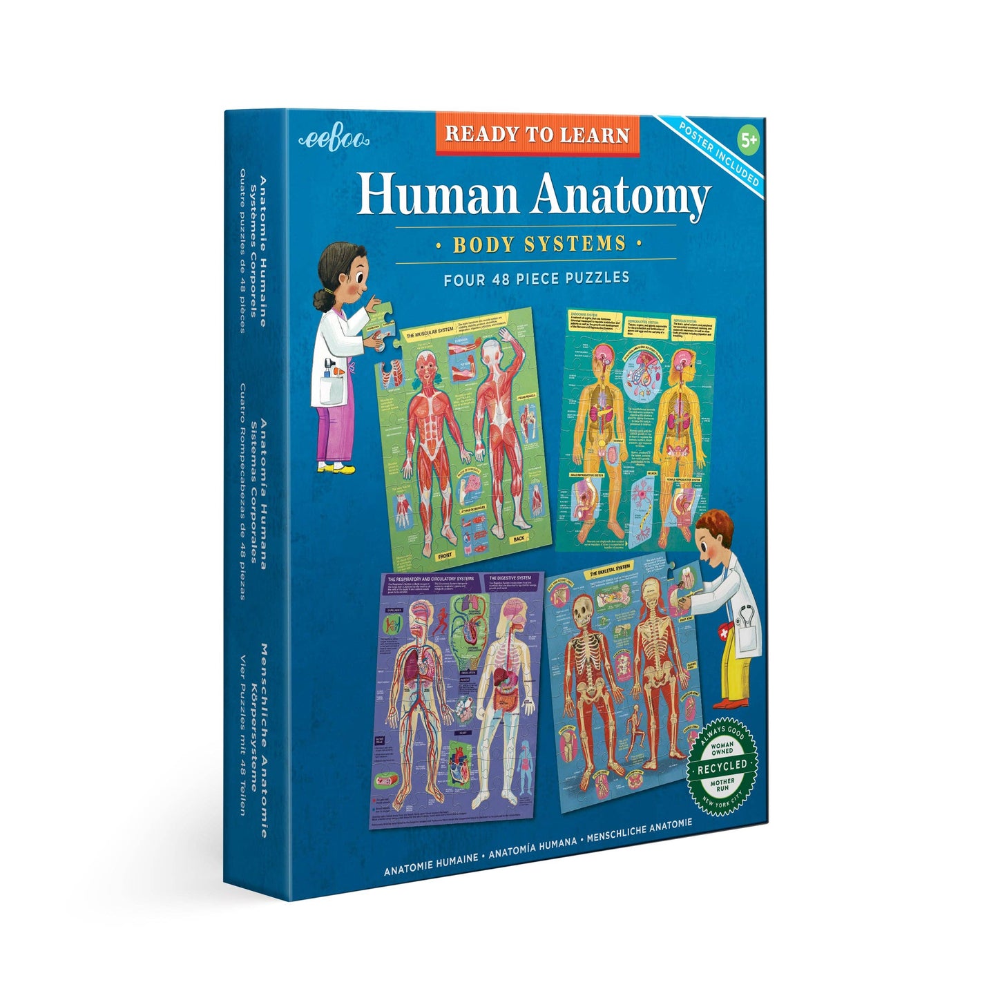 Human Anatomy Ready to Learn 48 Piece 4 Puzzle Set