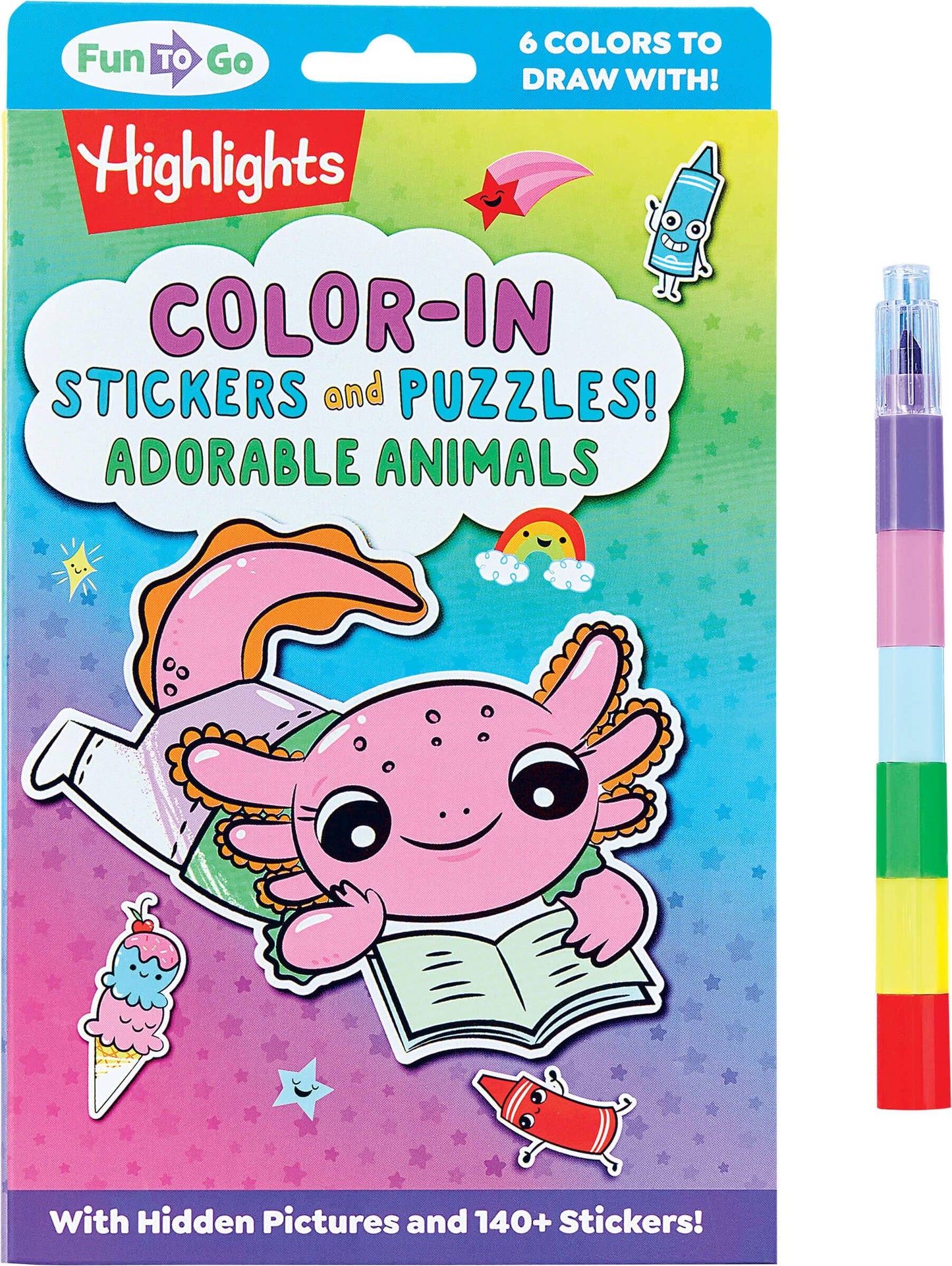 Color-In Stickers and Puzzles! Adorable Animals