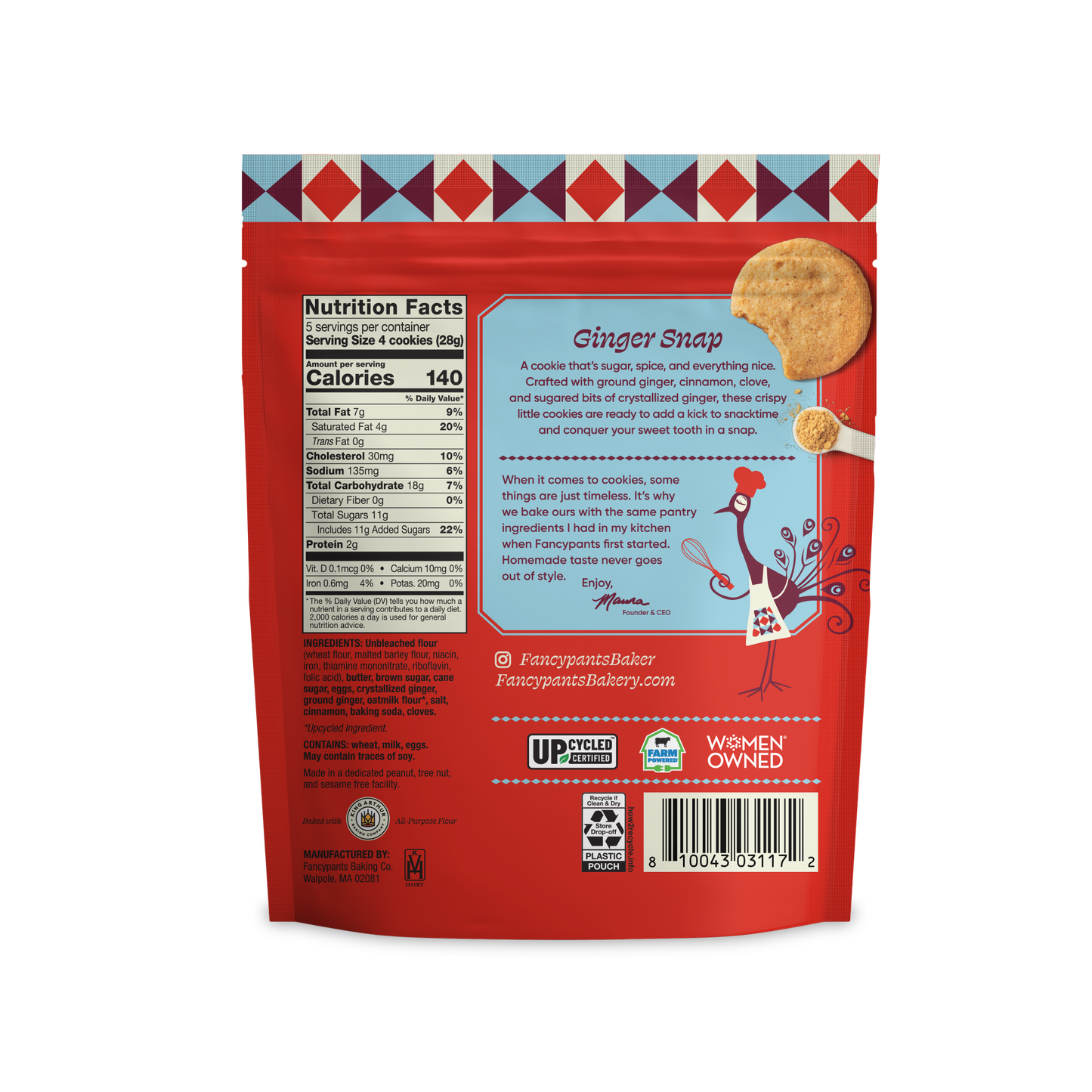 Ginger Snap Cookies, 5oz Bags - Margot's Mercantile