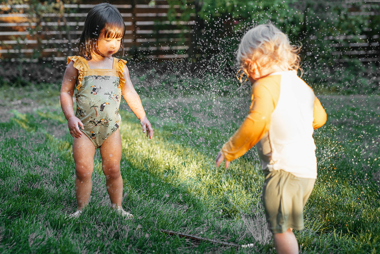 Toucan Ruffle Square Neck Swimsuit